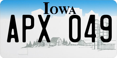 IA license plate APX049