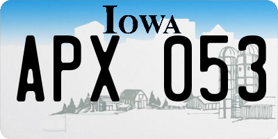 IA license plate APX053