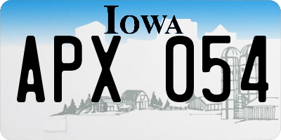 IA license plate APX054