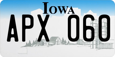 IA license plate APX060