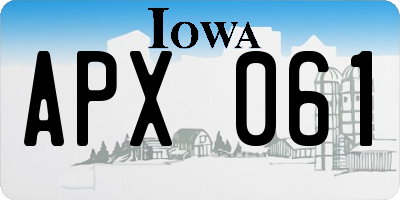 IA license plate APX061