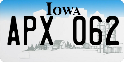 IA license plate APX062