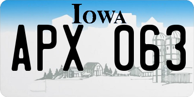 IA license plate APX063