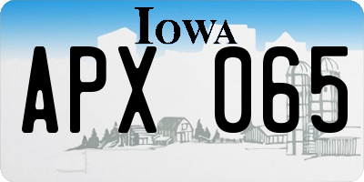 IA license plate APX065