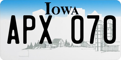 IA license plate APX070