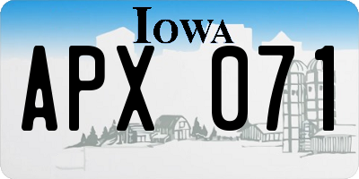 IA license plate APX071