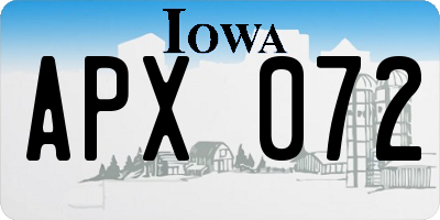 IA license plate APX072