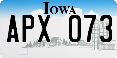 IA license plate APX073