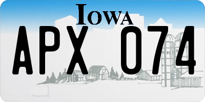 IA license plate APX074