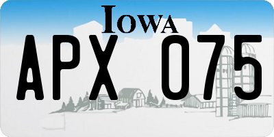 IA license plate APX075