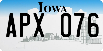 IA license plate APX076