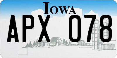 IA license plate APX078