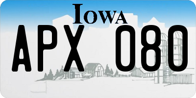 IA license plate APX080
