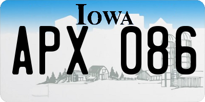 IA license plate APX086
