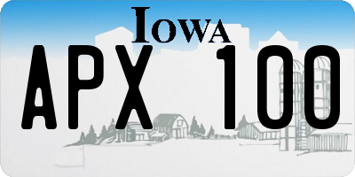 IA license plate APX100