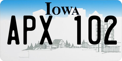 IA license plate APX102