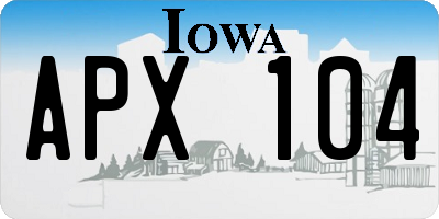 IA license plate APX104