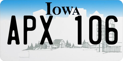 IA license plate APX106