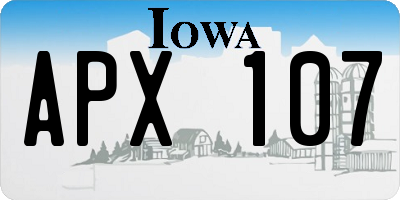 IA license plate APX107