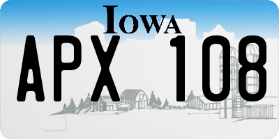 IA license plate APX108