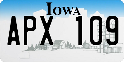 IA license plate APX109