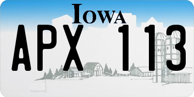 IA license plate APX113