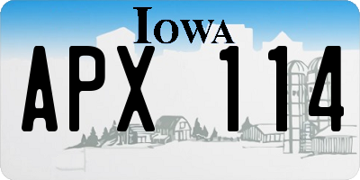 IA license plate APX114