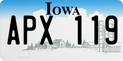 IA license plate APX119