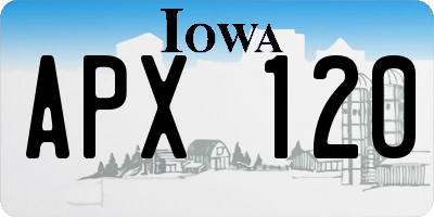 IA license plate APX120