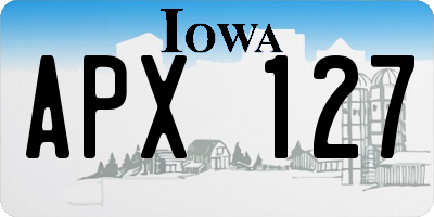 IA license plate APX127