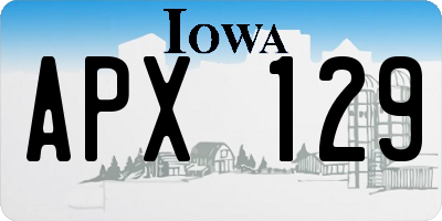 IA license plate APX129