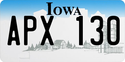IA license plate APX130