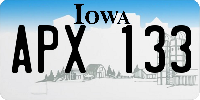 IA license plate APX133