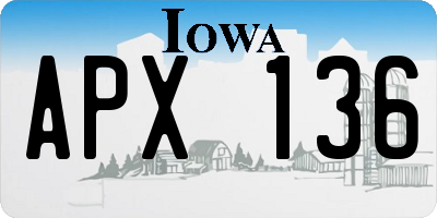 IA license plate APX136