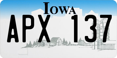 IA license plate APX137