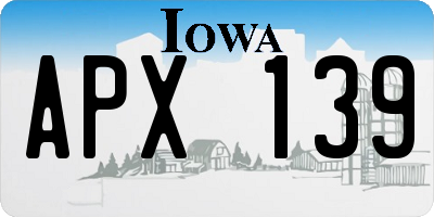 IA license plate APX139