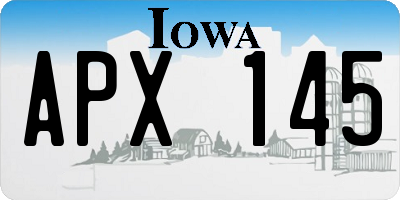 IA license plate APX145