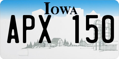 IA license plate APX150