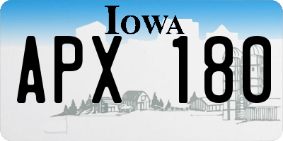 IA license plate APX180