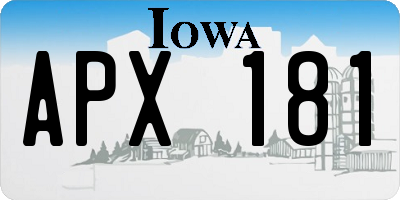 IA license plate APX181