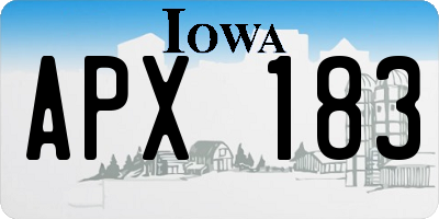 IA license plate APX183