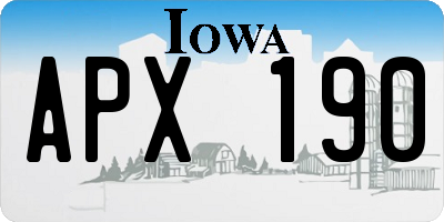 IA license plate APX190
