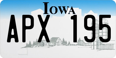 IA license plate APX195