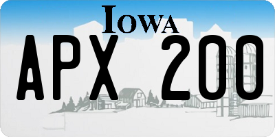 IA license plate APX200