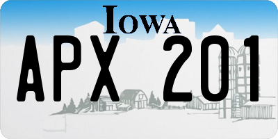 IA license plate APX201