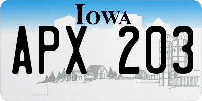 IA license plate APX203