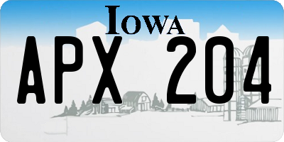 IA license plate APX204