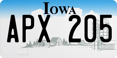 IA license plate APX205