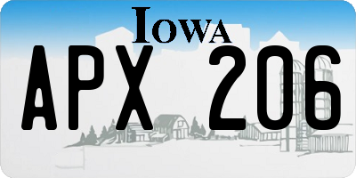 IA license plate APX206