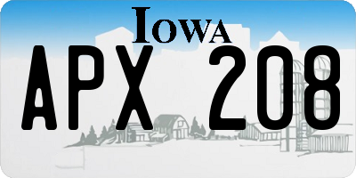IA license plate APX208
